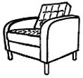 Диван для офиса Рольф Диван прямой 1 место К-1 (экокожа Euroline P2)